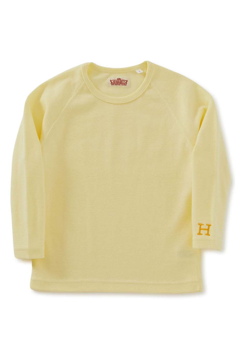 キッズ ストレッチフライス ロングスリーブ  Tシャツ - LT YELLOW
