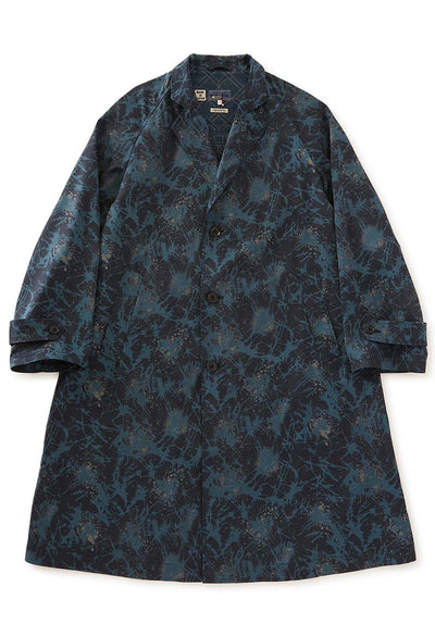 ショウカテンシャガラスプリント チェスターコート - NAVY