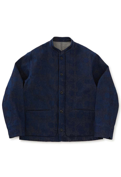 Chukubatsu Denim Tsujigahana Stand Collar Jacket - INDIGO