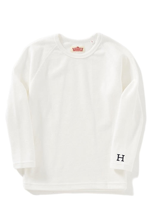 キッズ ストレッチフライス ロングスリーブ  Tシャツ - WHITE