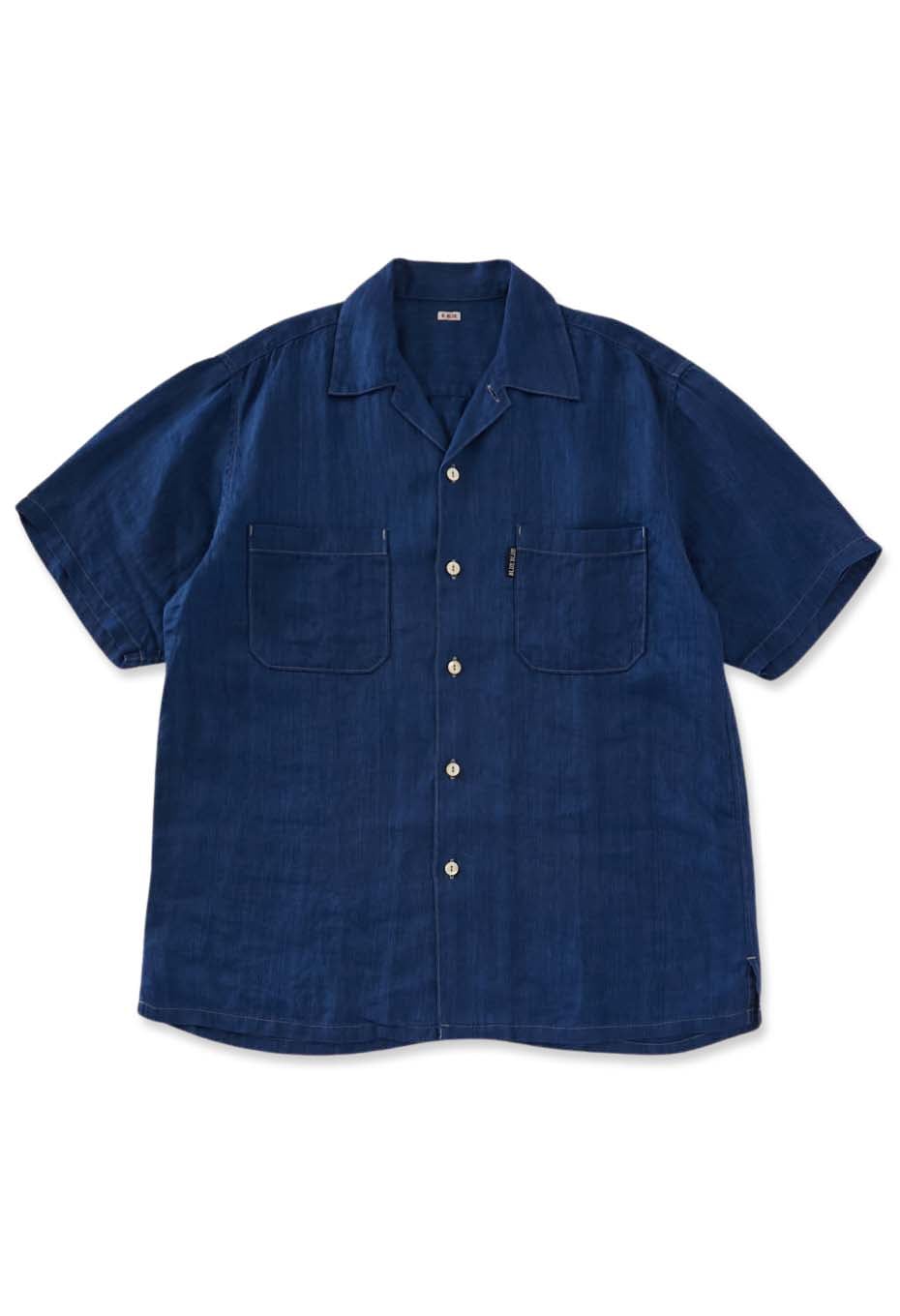 ハイカウントインディゴリネンツイル ショートスリーブシャツ - INDIGO