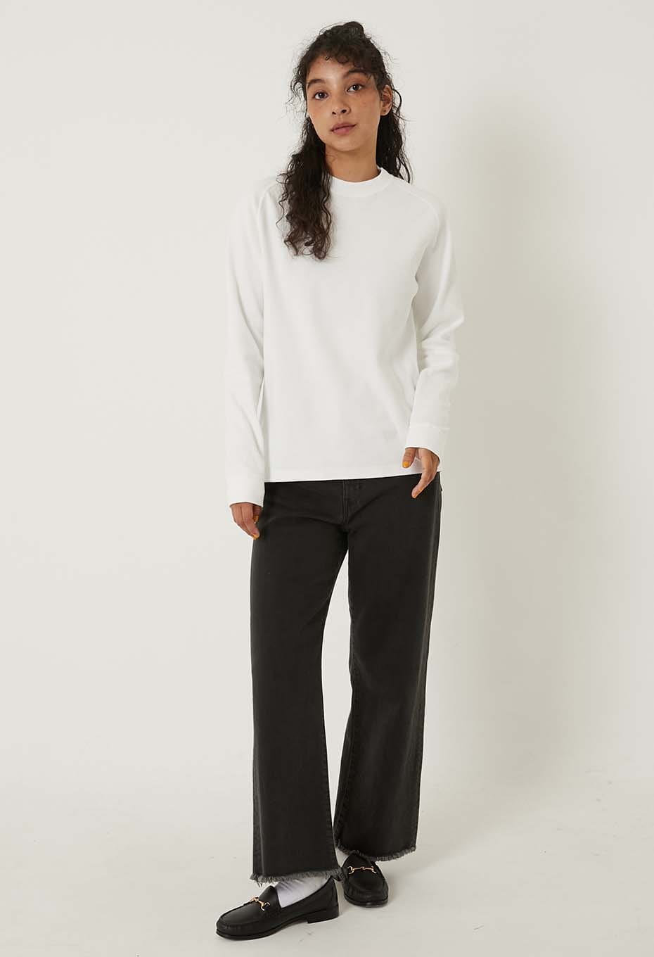 ムライトテレコ ニードルステッチ ロングスリーブＴシャツ ユニセックス - NATURAL