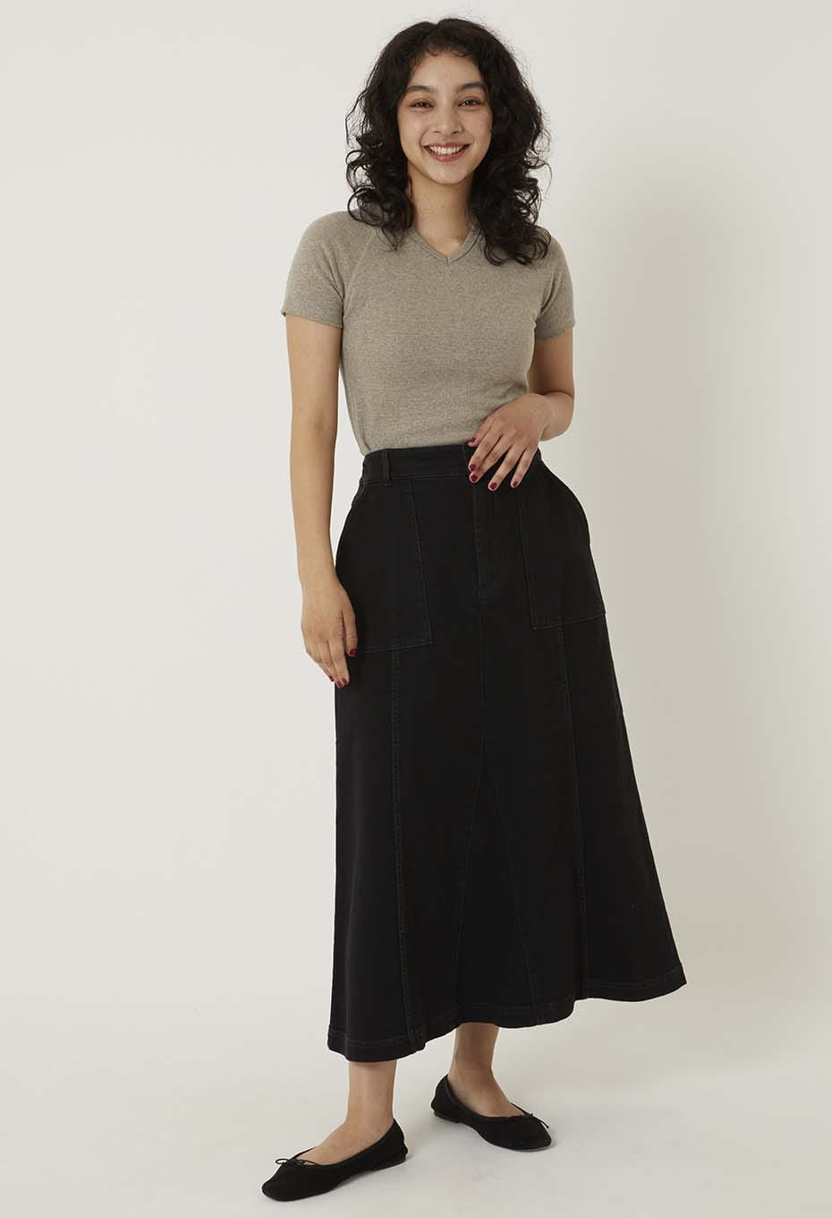 ストレッチフライス Vネックショートスリーブ Tシャツ - OATMEAL