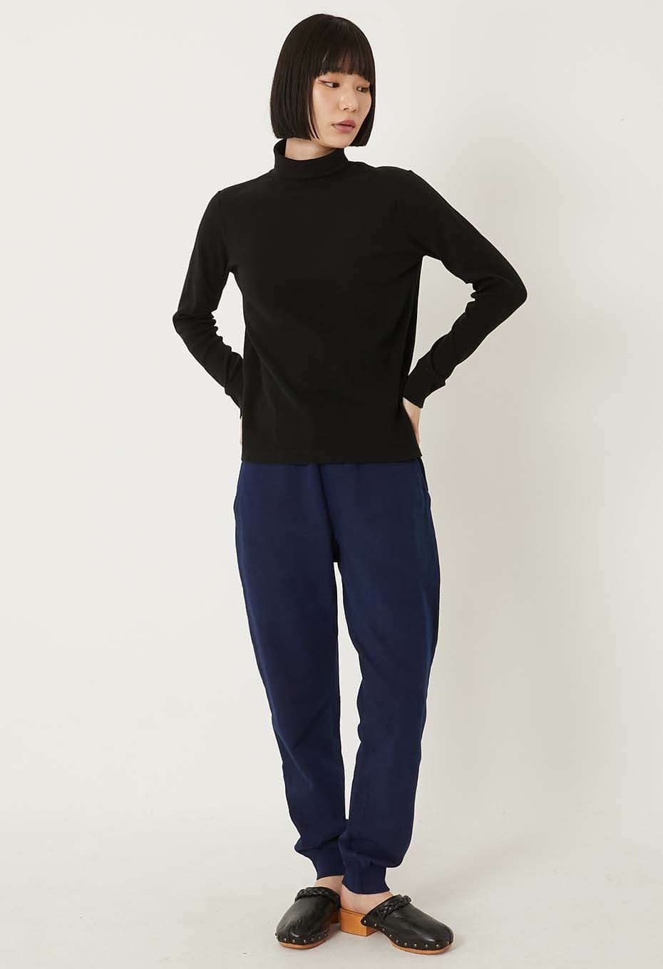 Mullite Teleco Needle Stitch Turtleneck T-shirt Unisex - BLACK