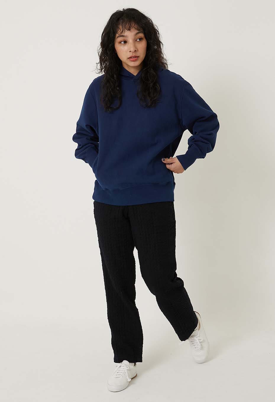 Organic Urake Tezome Sweat Pull Hoodie - INDIGO