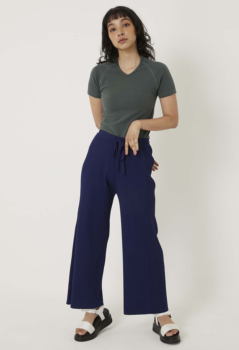 ストレッチフライス Vネックショートスリーブ Tシャツ - GREEN
