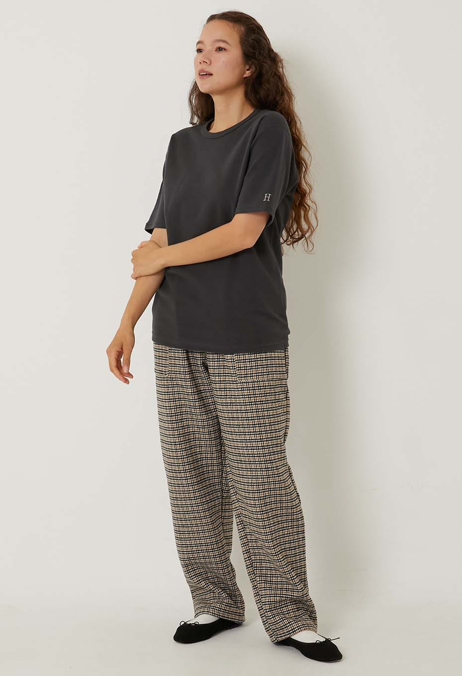 ストレッチフライス コンフォータブル ショートスリーブ Tシャツ - CHARCOAL
