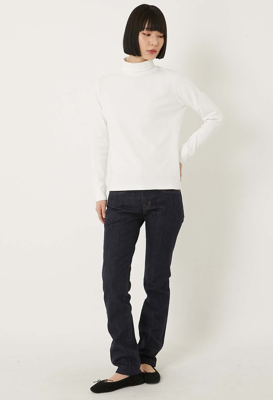 Mullite Teleco Needle Stitch Turtleneck T-Shirt Unisex - NATURAL