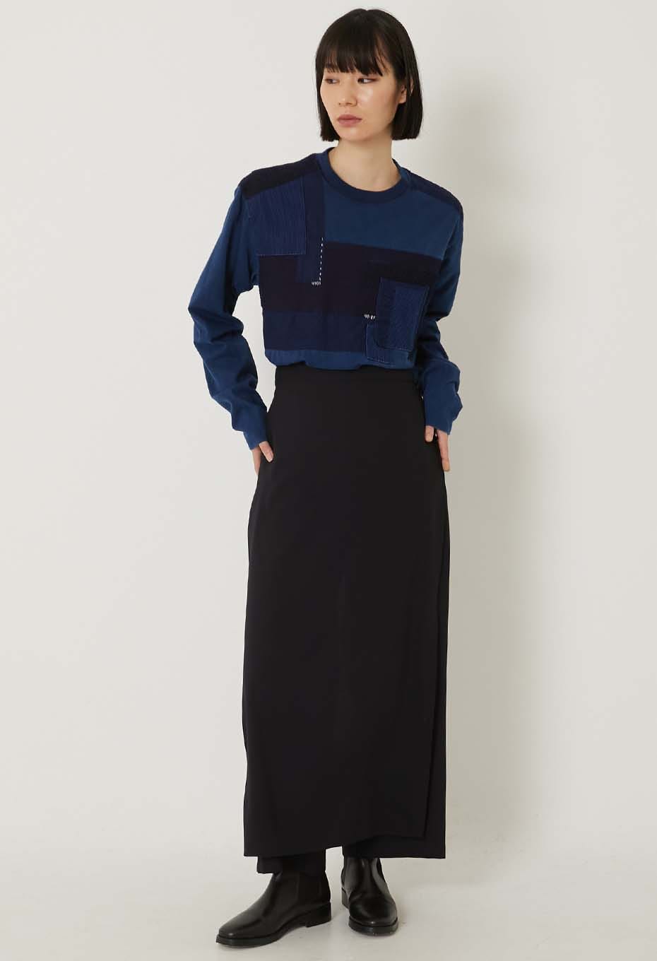Indigo Tezome Nenrin Long Sleeve T-shirt - INDIGO