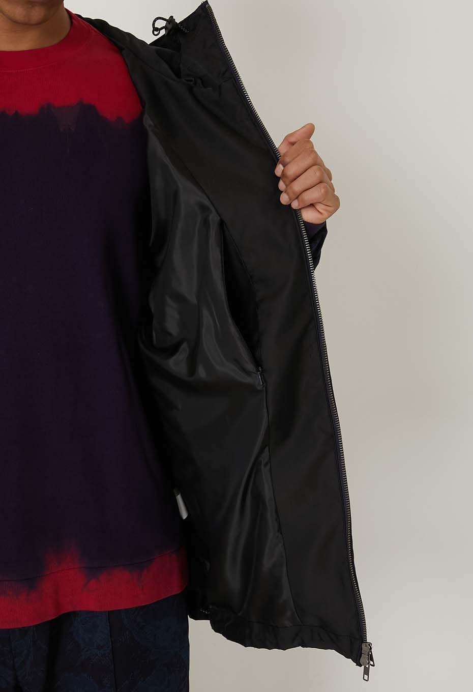 Indigo nylon satin field parka - INDIGO
