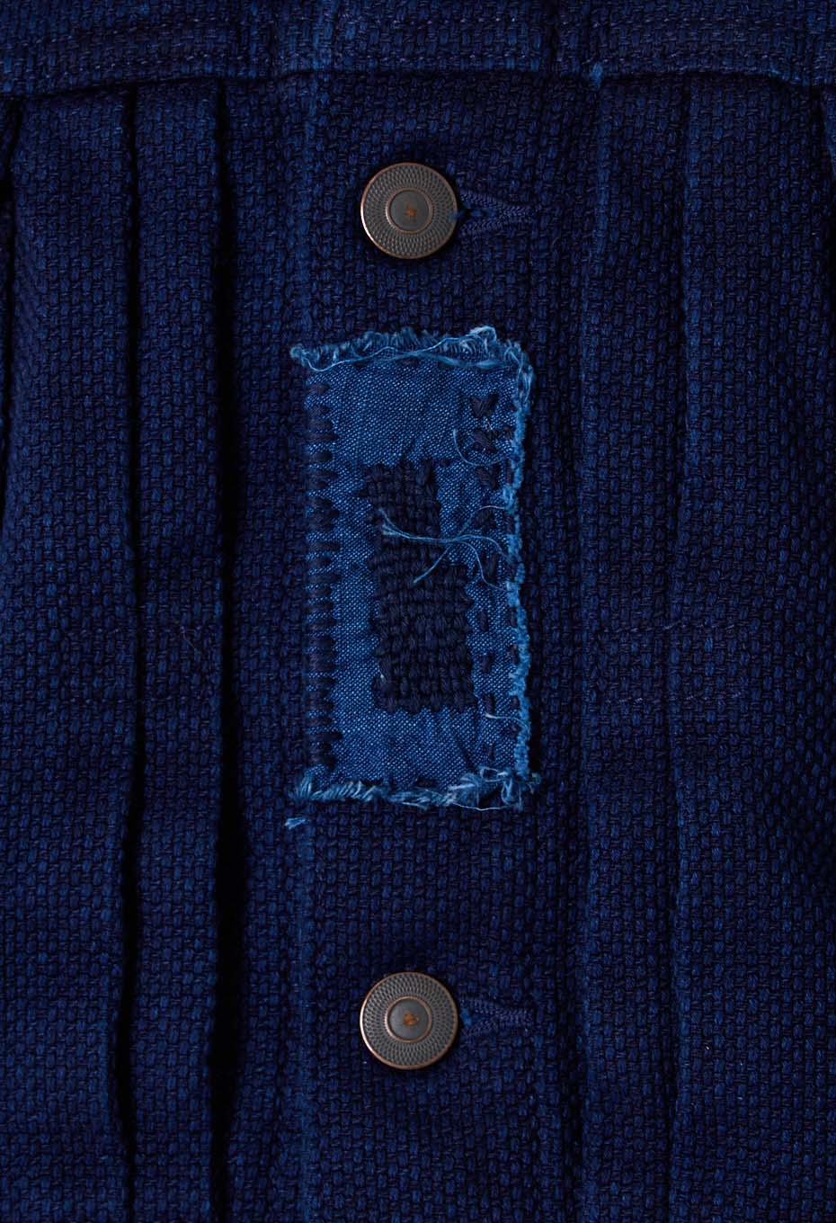 REWORK Woven Pure Indigo  Nijuorisashiko Trucker Jacket - INDIGO