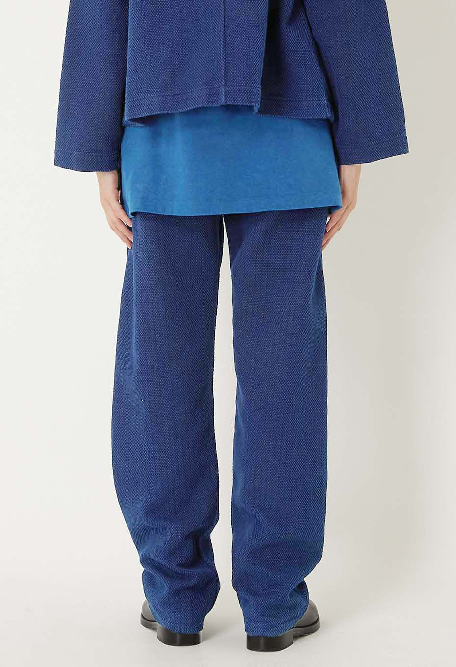 Woven Pure Indigo Light Sashiko Jeans - INDIGO