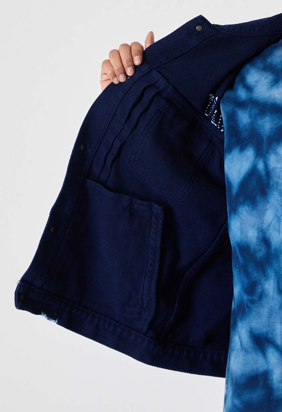 REWORK Woven Pure Indigo  Nijuorisashiko Trucker Jacket - INDIGO