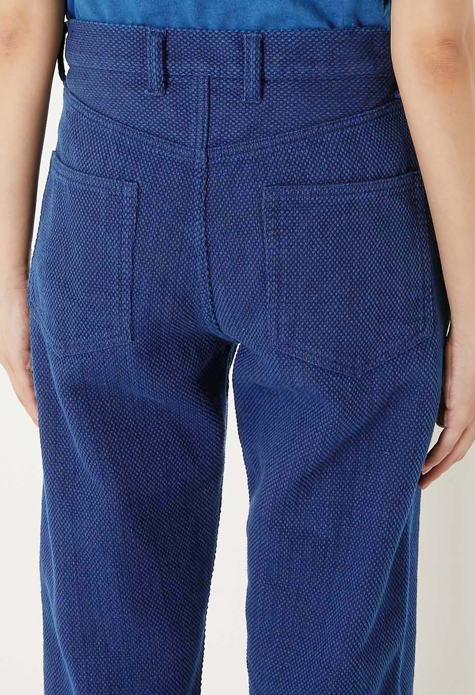 Woven Pure Indigo Light Sashiko Jeans - INDIGO